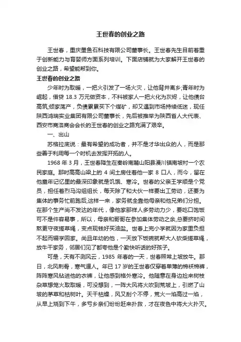 王世春的创业之路