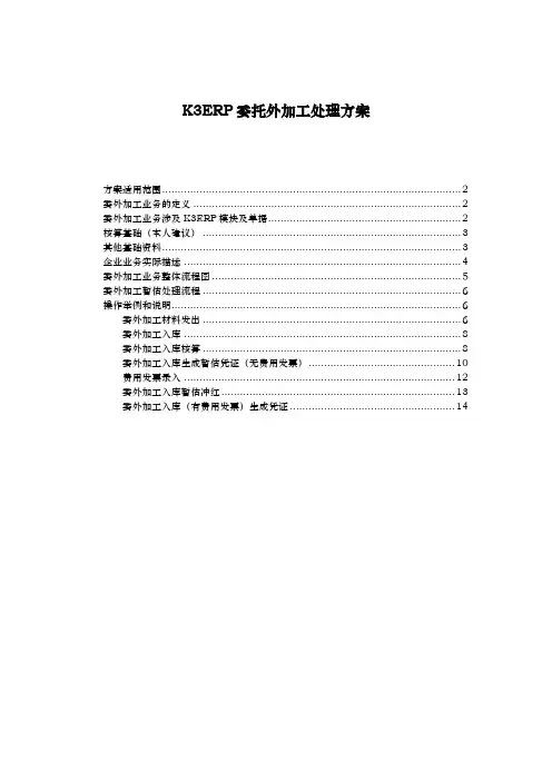 K3ERP委托外加工业务处理方案
