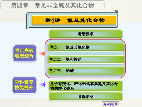 【高考领航】高考化学一轮复习专题讲座课件(人教版)：氮及其化合物