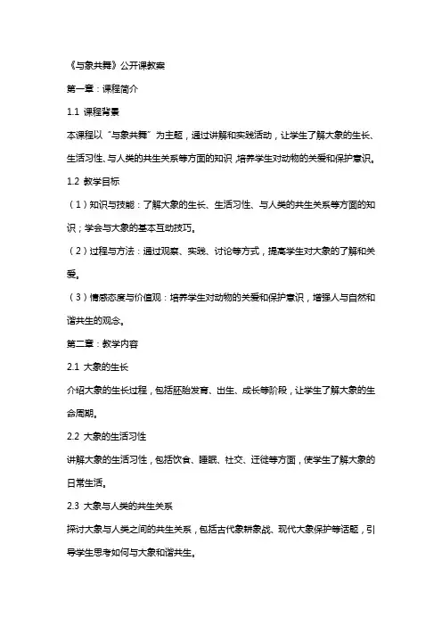 《与象共舞》公开课教案