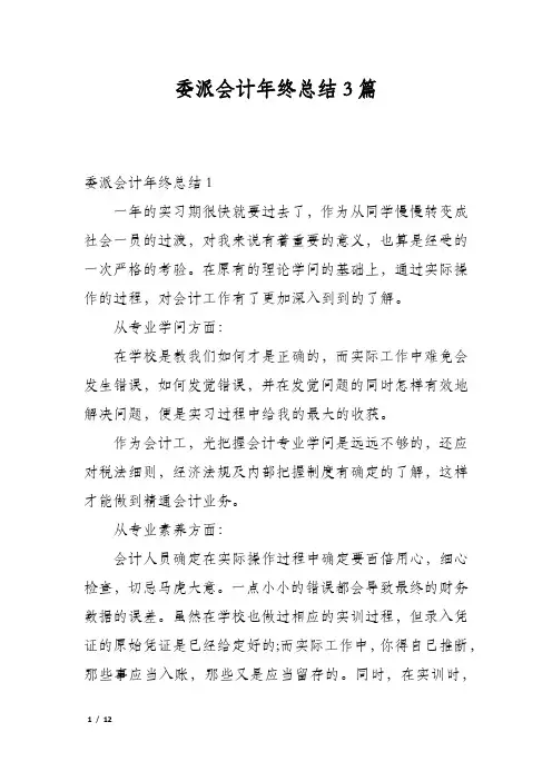 委派会计年终总结3篇