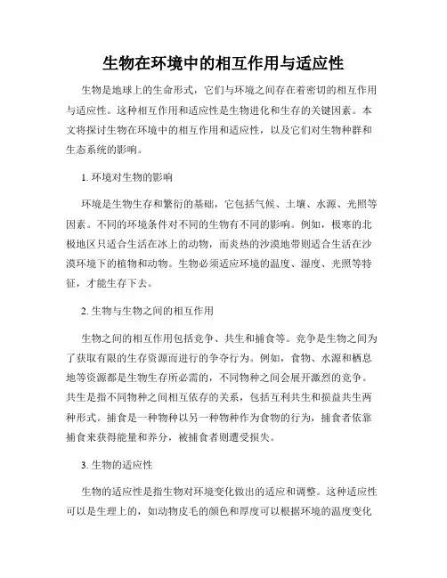 生物在环境中的相互作用与适应性