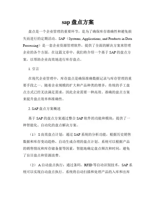 sap 盘点方案