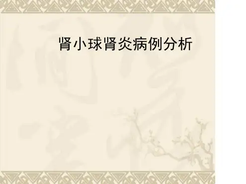 病例分析：肾小球肾炎病例分析