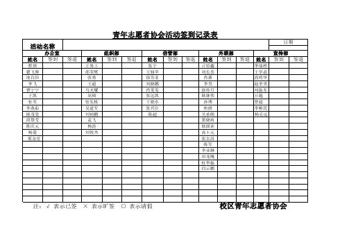 活动记录签到表