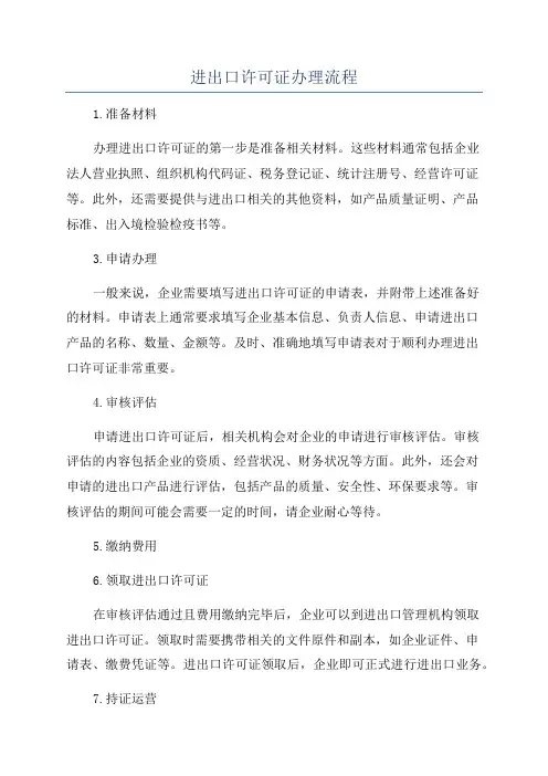 进出口许可证办理流程