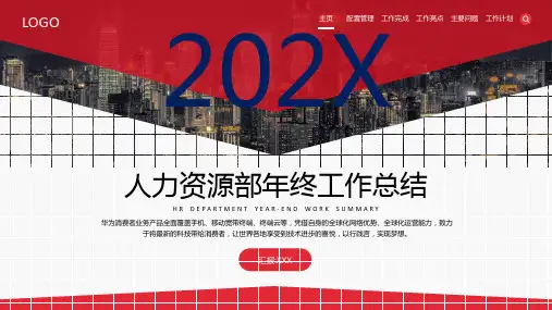 人力资源部年终工作总结PPT资料