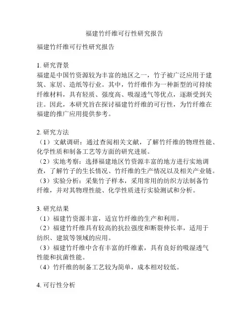 福建竹纤维可行性研究报告