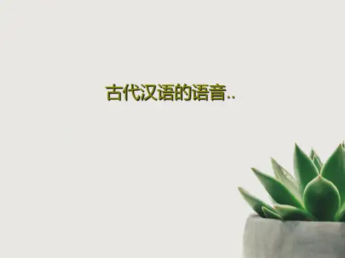 古代汉语的语音..70页PPT