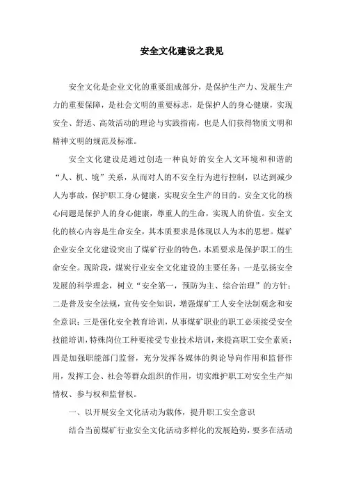 安全文化建设之我见