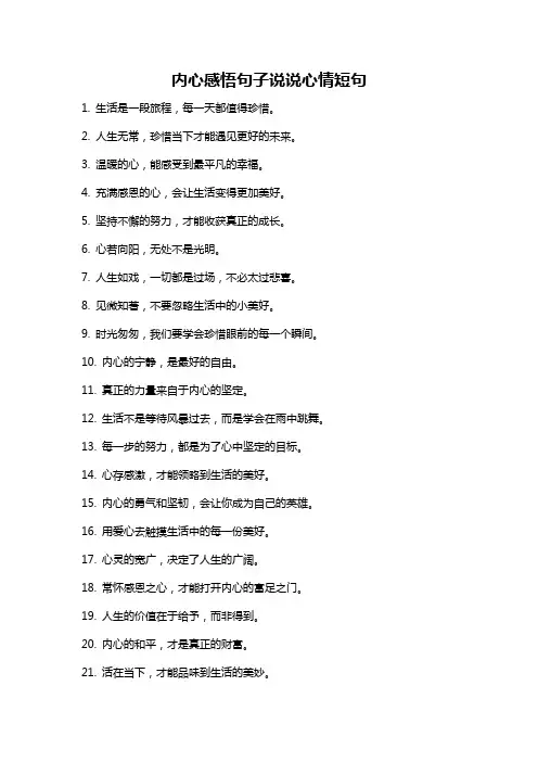 内心感悟句子说说心情短句