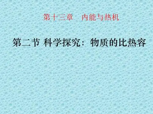 沪科版九年级全册第十三章第二节《科学探究：物质的比热容》课件(共22张PPT)