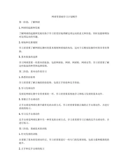 网球零基础学习计划顺序