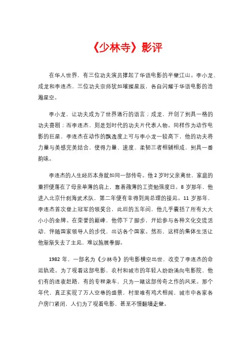 《少林寺》影评