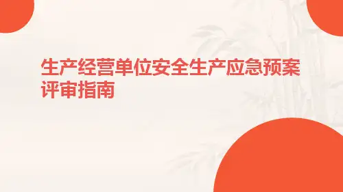 生产经营单位安全生产应急预案评审指南