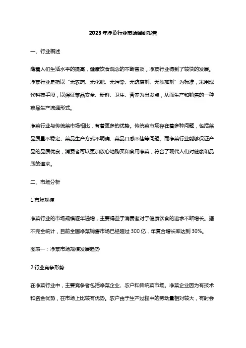 2023年净菜行业市场调研报告