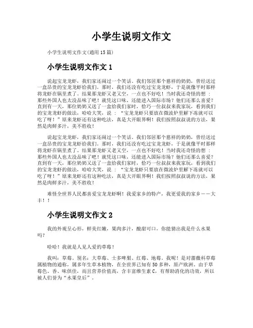 小学生说明文作文