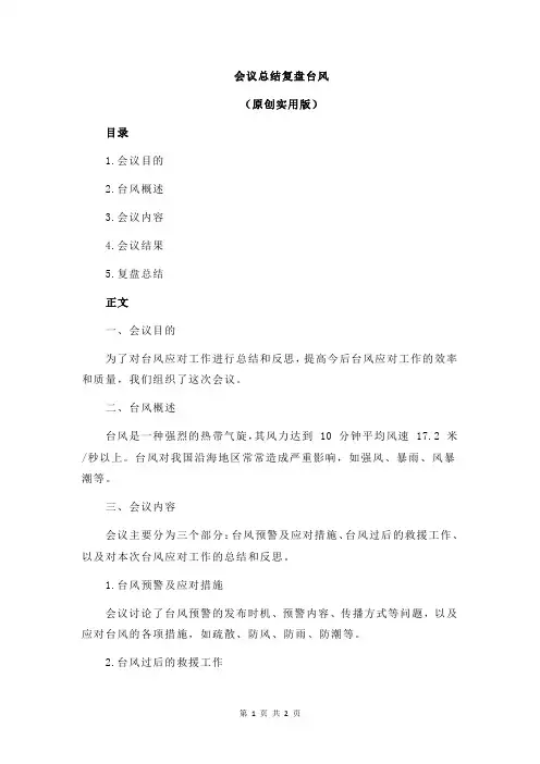 会议总结复盘台风