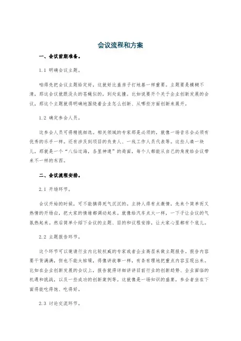 会议流程和方案