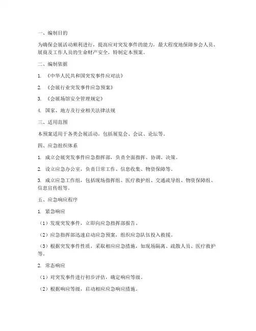 会展突发事件应急预案方案