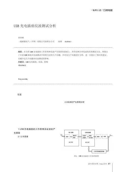 USB充电插座纹波测试分析
