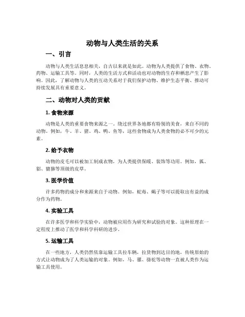 动物与人类生活的关系-鲁科五四学制版八年级生物上册教案