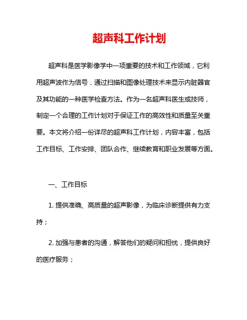 超声科工作计划