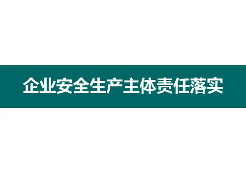 企业安全生产主体责任落实ppt课件