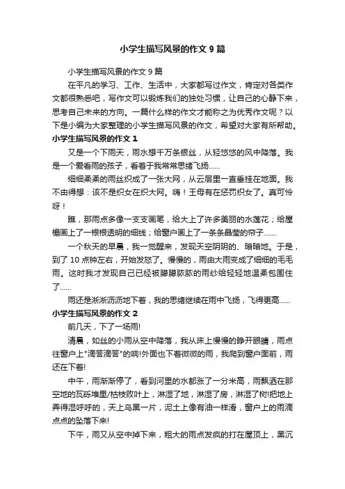小学生描写风景的作文9篇