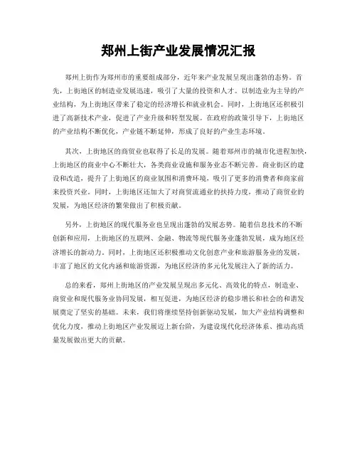郑州上街产业发展情况汇报