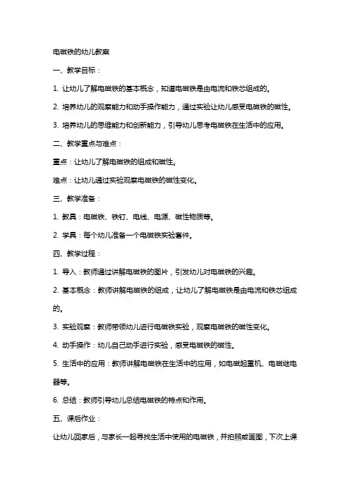 电磁铁的幼儿教案