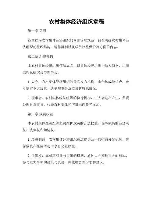 农村集体经济组织章程