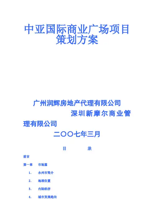 国际商业广场项目策划方案