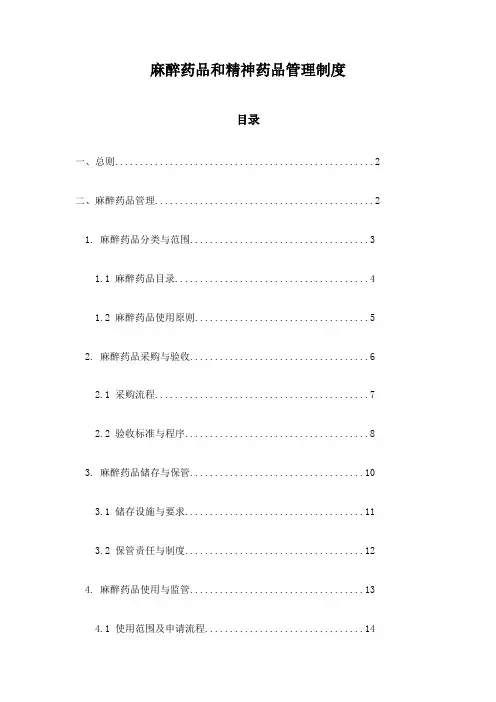 麻醉药品和精神药品管理制度