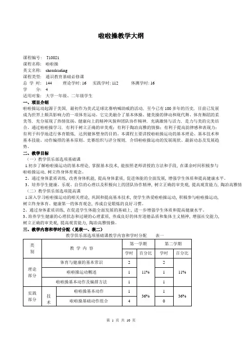 啦啦操教学大纲_2