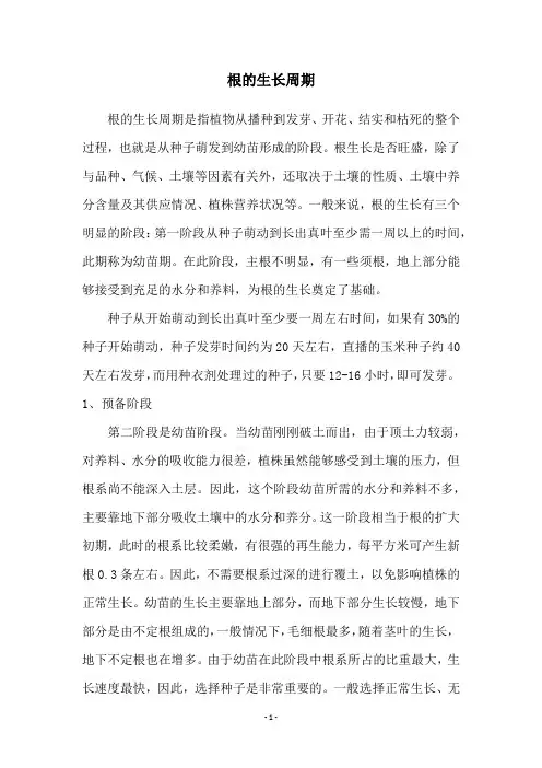 根的生长周期
