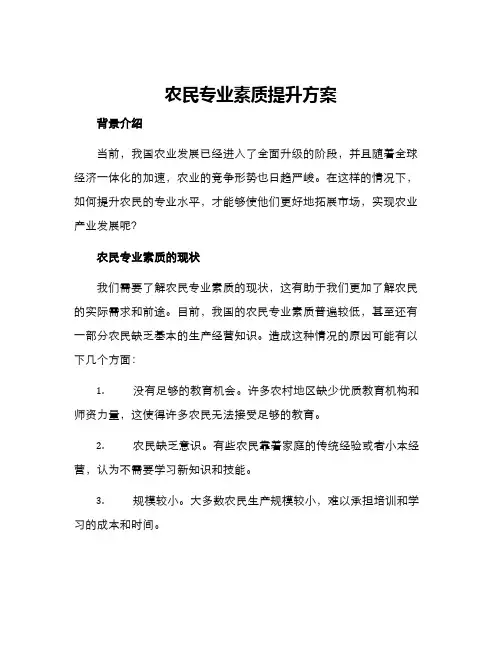 农民专业素质提升方案