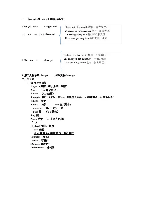 unit5 havegot与 has got的用法