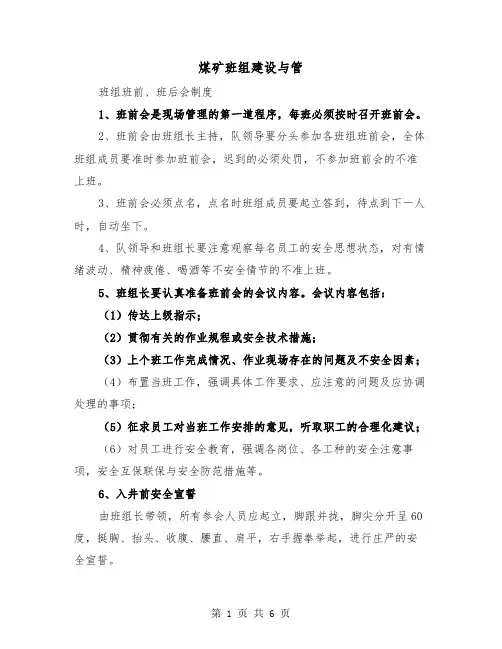 煤矿班组建设与管(二篇)