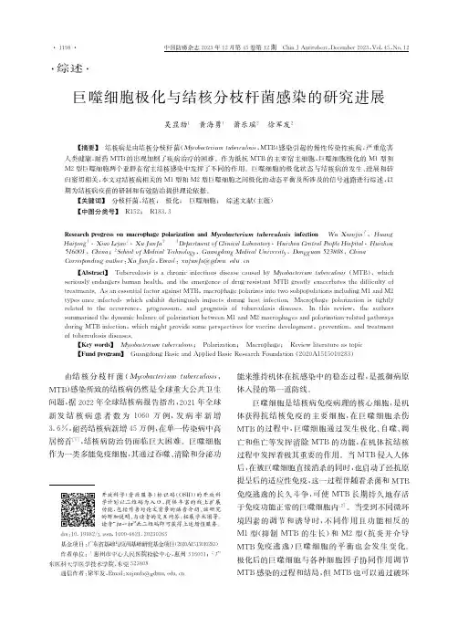 巨噬细胞极化与结核分枝杆菌感染的研究进展