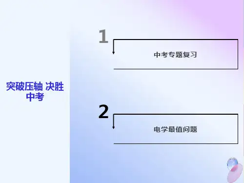 中考电学压轴(最值问题)