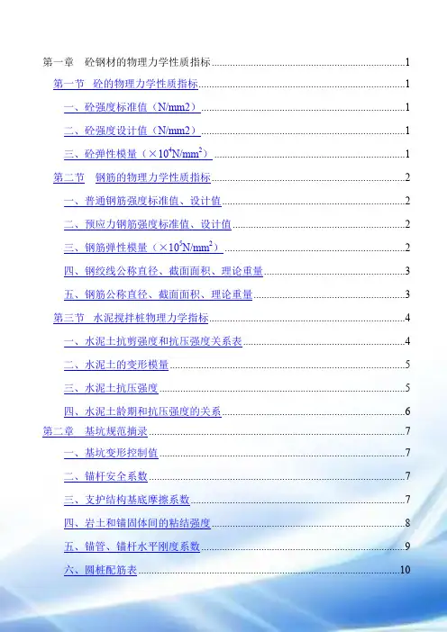 基坑支护设计手册(设计参数)