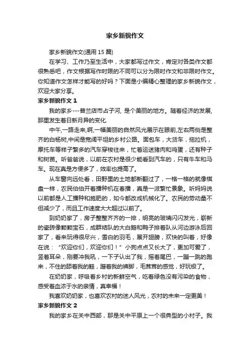 家乡新貌作文