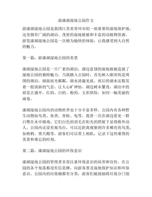 游溱湖湿地公园作文