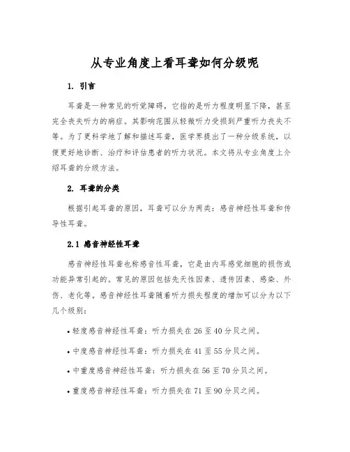 从专业角度上看耳聋如何分级呢