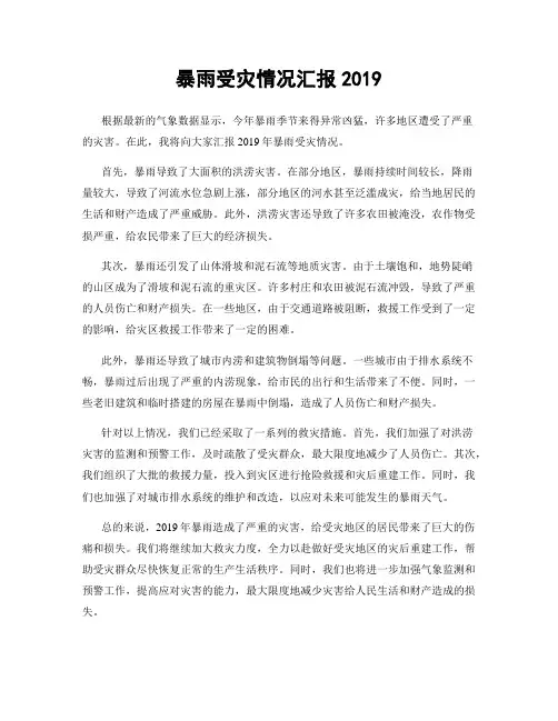 暴雨受灾情况汇报2019