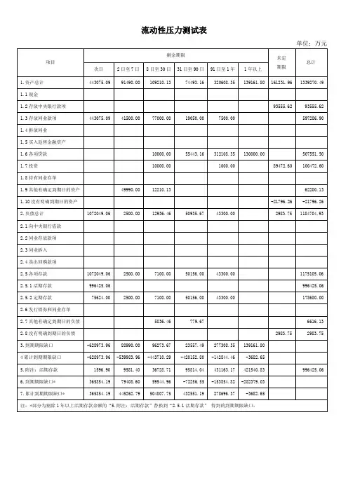流动性压力测试表