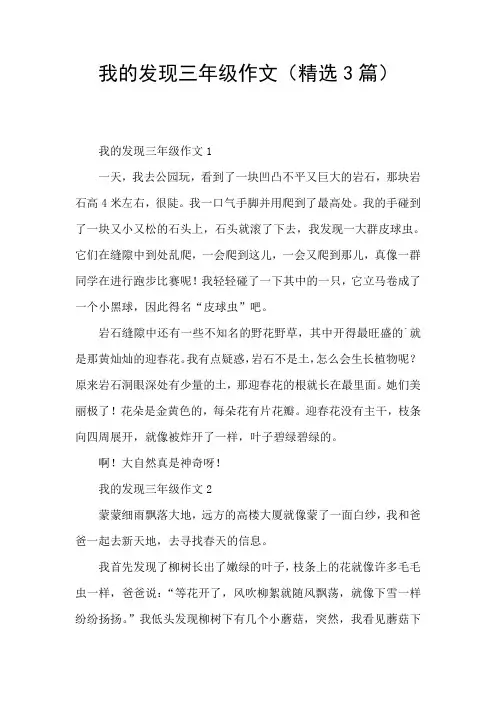 我的发现三年级作文(精选3篇)
