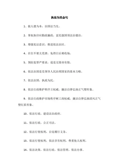 执法为民金句