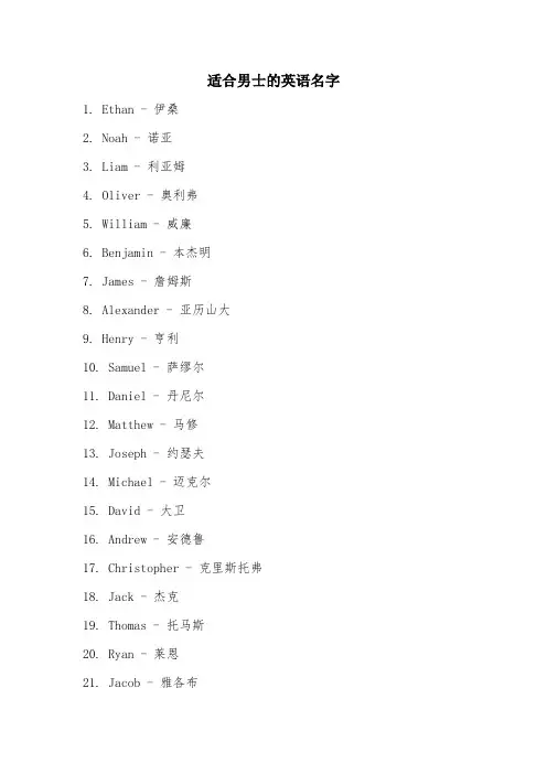 适合男士的英语名字